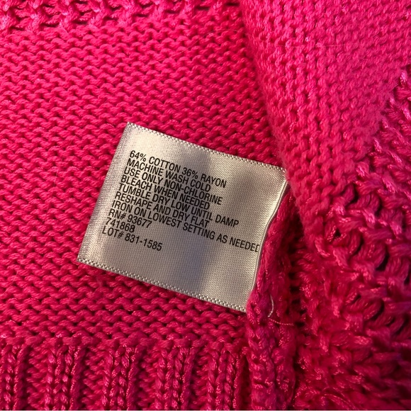 Worthington Cropped Cardigan Sweater, Hot Pink, Sz M - Picture 8 of 8
